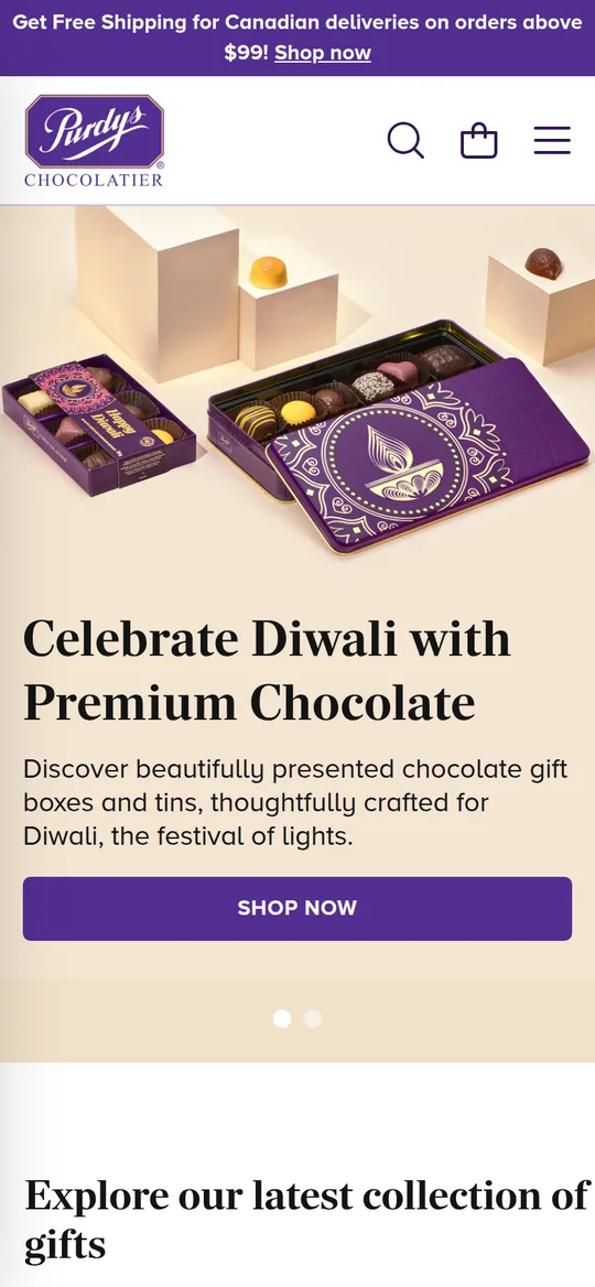 Purdys Chocolatier — Mobile